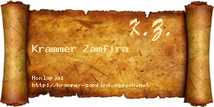 Krammer Zamfira névjegykártya
